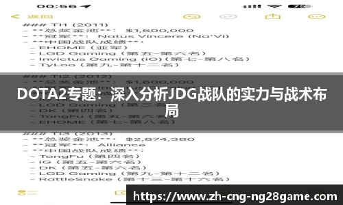 DOTA2专题：深入分析JDG战队的实力与战术布局